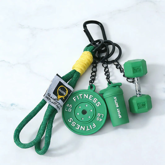 Dumbbell & Weights Keychain, Bag Purse Charms Gift for Fitness Women and Men, Cute Mini Car Key Chains for Gym